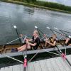 Der erfolgreiche Mixed-Vierer des Ruderclubs Lauingen, der sich bei der Regatta in Bamberg Platz eins holte (von links): Steuermann Malte Frank, Mara Kigele, Maksym Huz, Leonhard Rathgeb und Paula Fischbach.